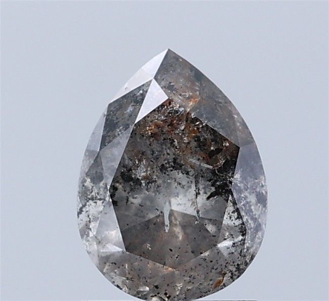 1.53 ct Pear Salt and Pepper Natural Diamond, I3