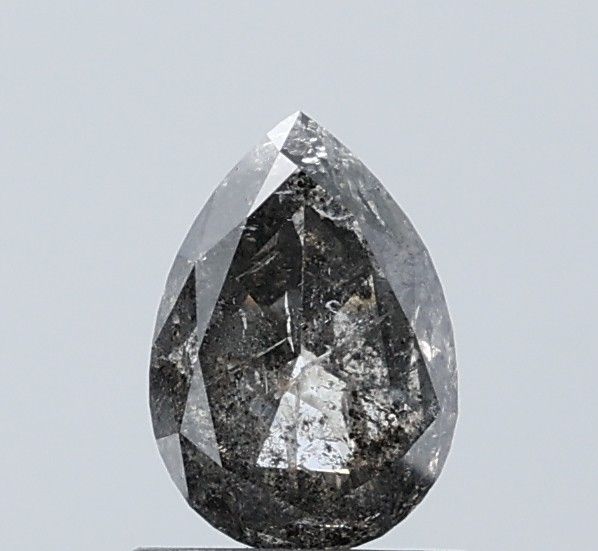 1.00 ct Pear Salt and Pepper Natural Diamond, I3