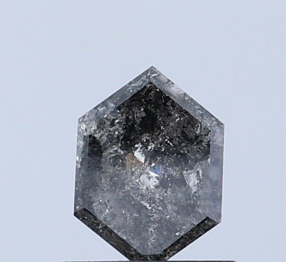 0.69 ct Hexagon Salt and Pepper Natural Diamond, I3