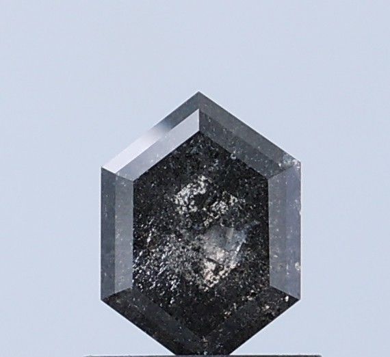 0.69 ct Hexagon Salt and Pepper Natural Diamond, I3