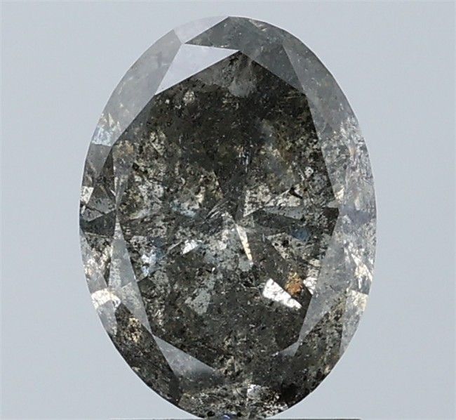 1.87 ct Oval Salt and Pepper Natural Diamond, I3