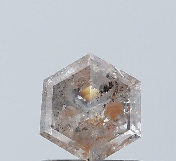 0.58 ct Hexagon Salt and Pepper Natural Diamond, I3