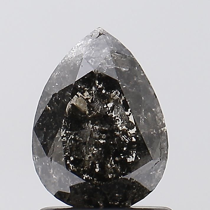 1.10 ct Pear Salt and Pepper Natural Diamond, I3