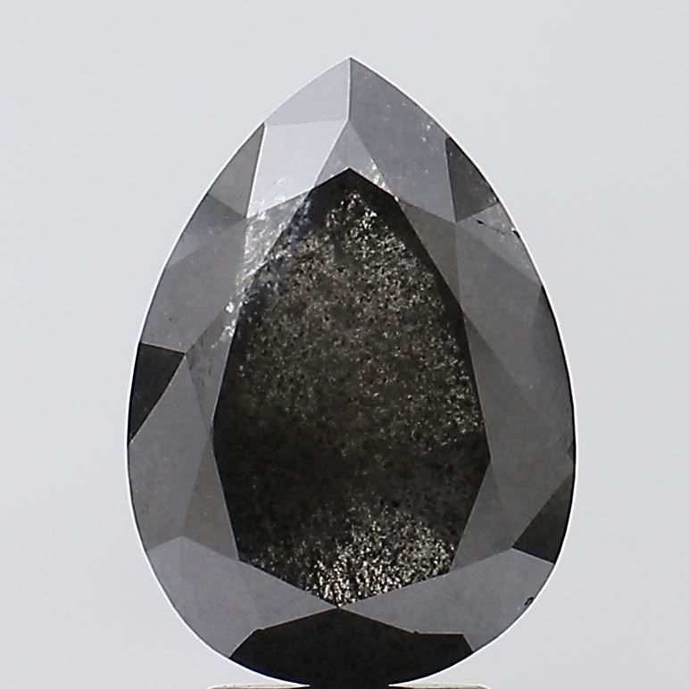 4.73 ct Pear Salt and Pepper Natural Diamond, I3
