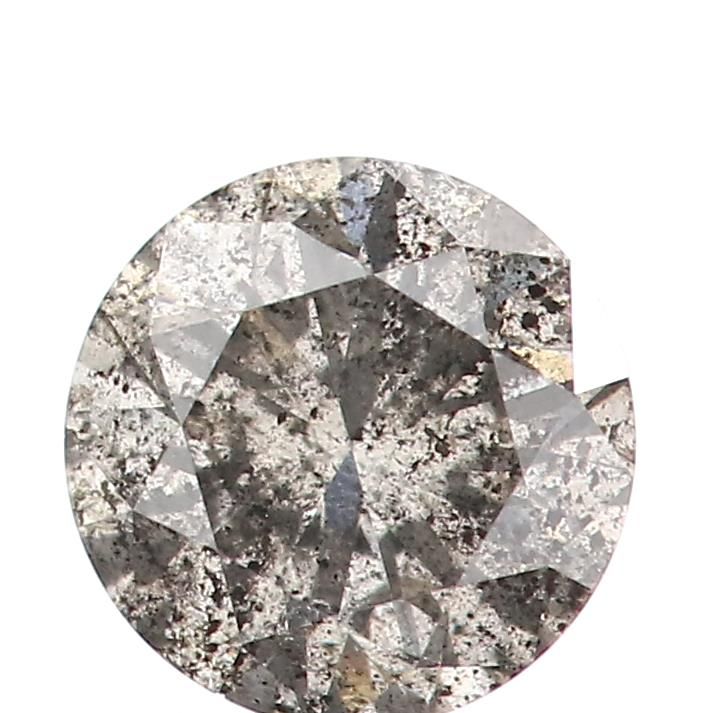 0.45 ct Round Salt and Pepper Natural Diamond, I3