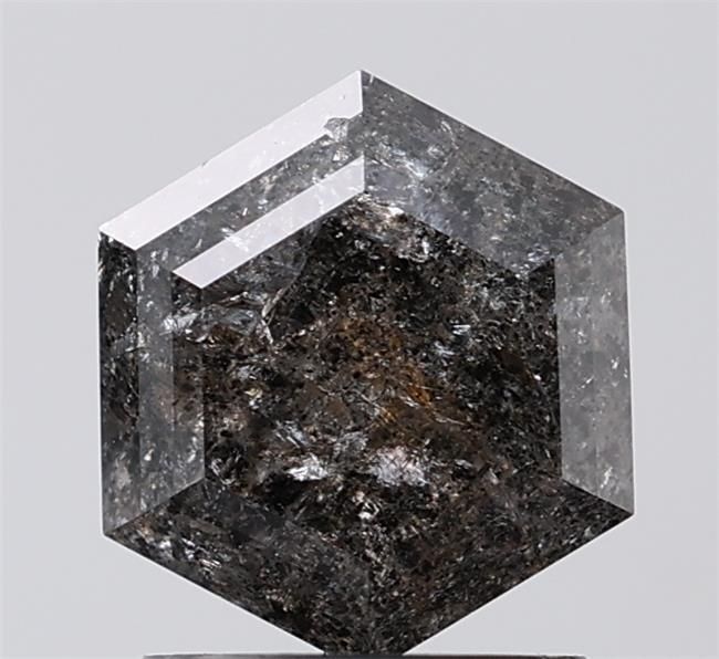 1.48 ct Hexagon Salt and Pepper Natural Diamond, I3