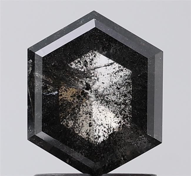 1.39 ct Hexagon Salt and Pepper Natural Diamond, I3