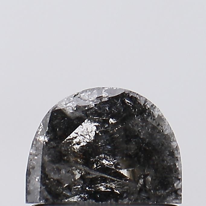 0.77 ct Half Moon Salt and Pepper Natural Diamond, I3