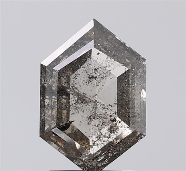 1.63 ct Hexagon Salt and Pepper Natural Diamond, I3