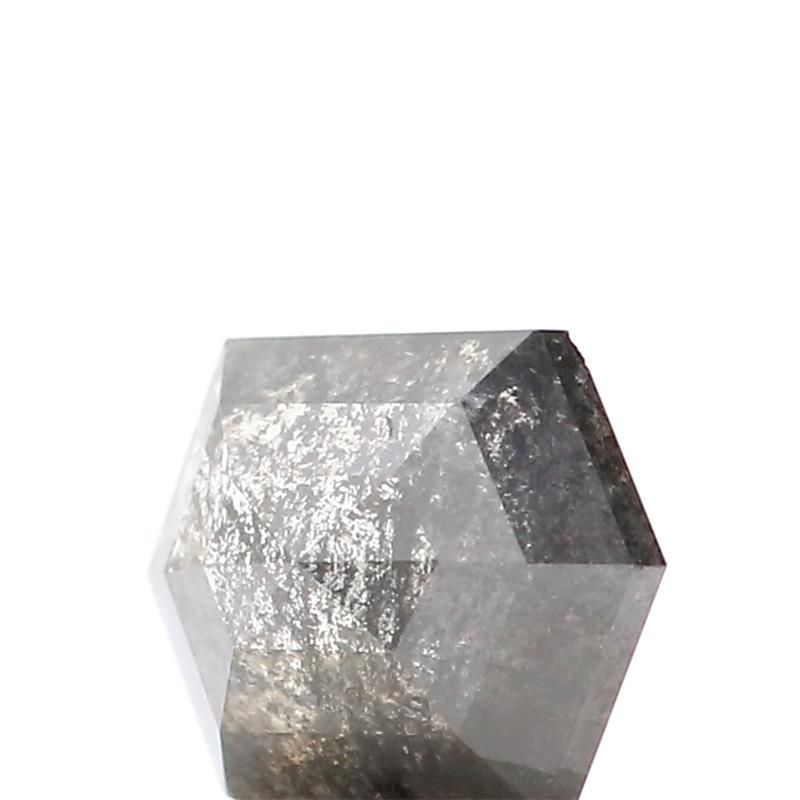 0.85 ct Hexagon Salt and Pepper Natural Diamond, I3