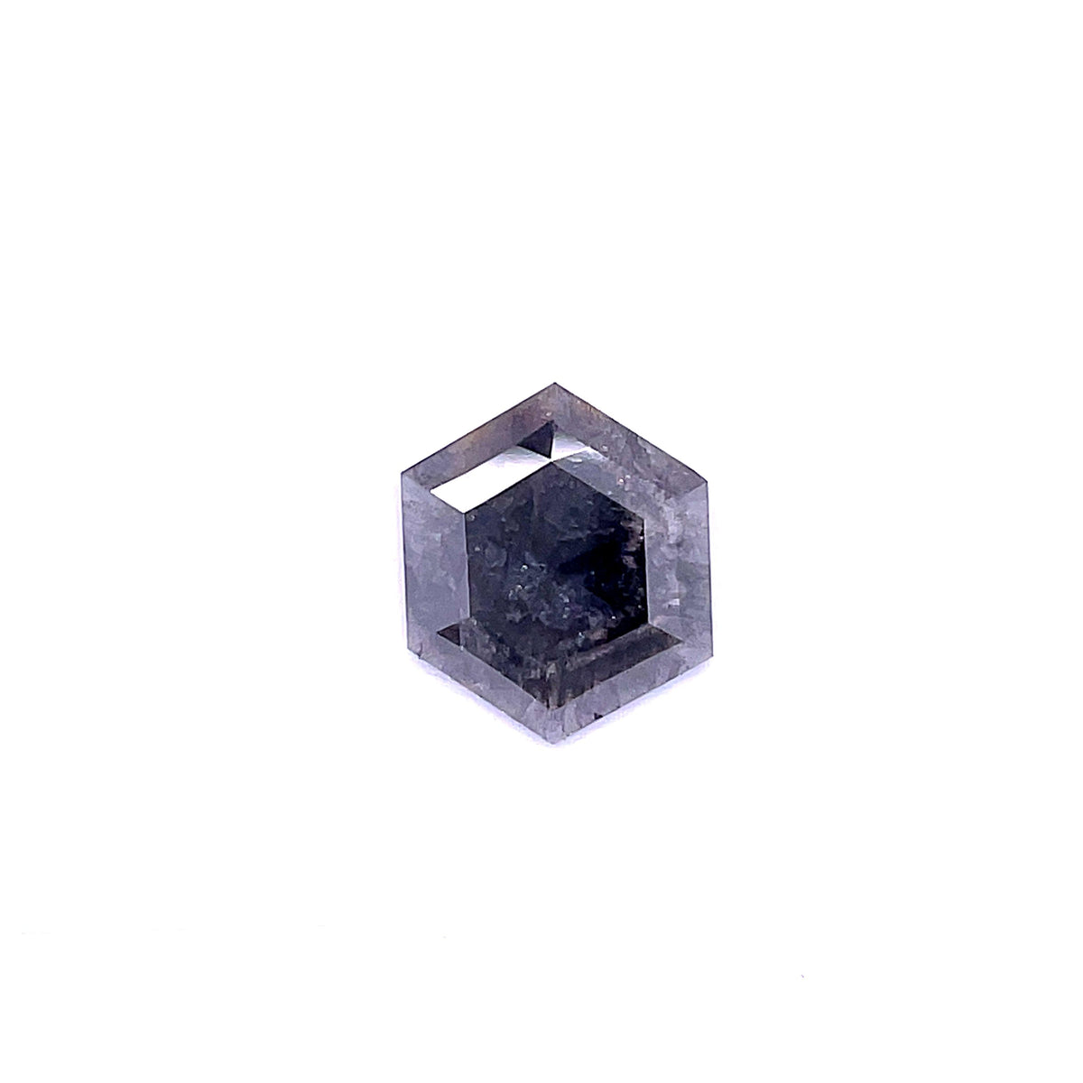 2.12 ct Hexagon Salt and Pepper Natural Diamond