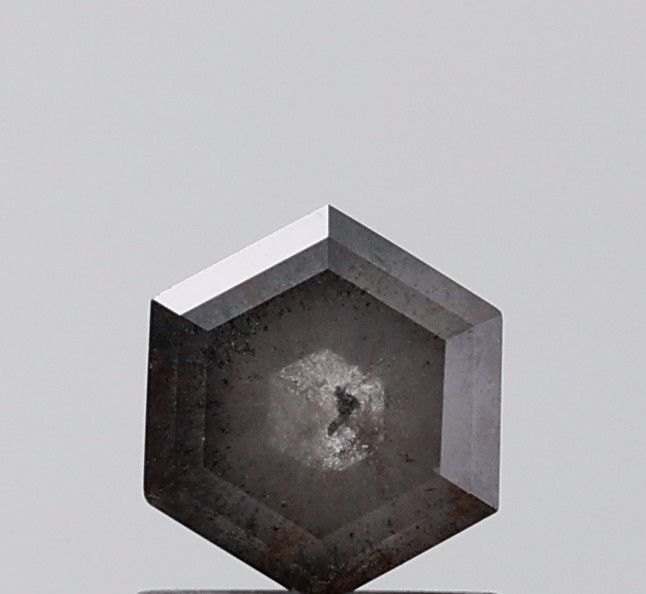 1.24 ct Hexagon Salt and Pepper Natural Diamond, I3