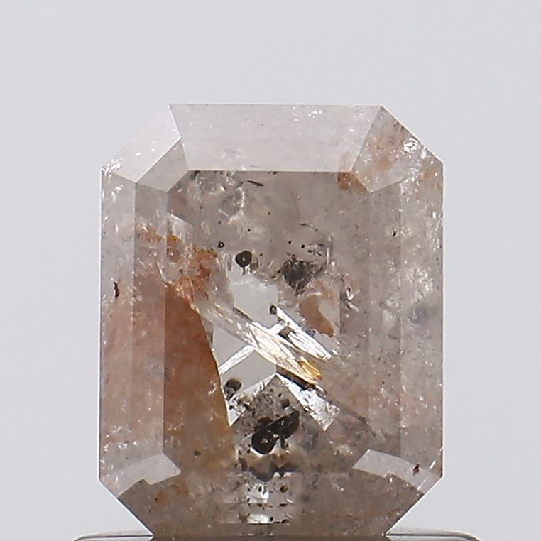 0.85 ct Emerald Salt and Pepper Natural Diamond, I3