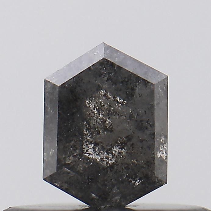 0.32 ct Hexagon Salt and Pepper Natural Diamond, I3