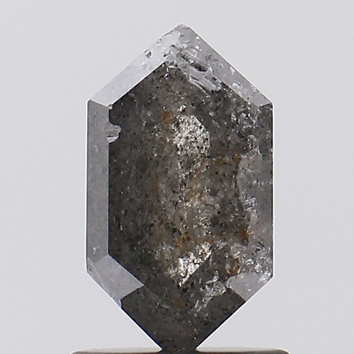 1.07 ct Hexagon Salt and Pepper Natural Diamond, I3