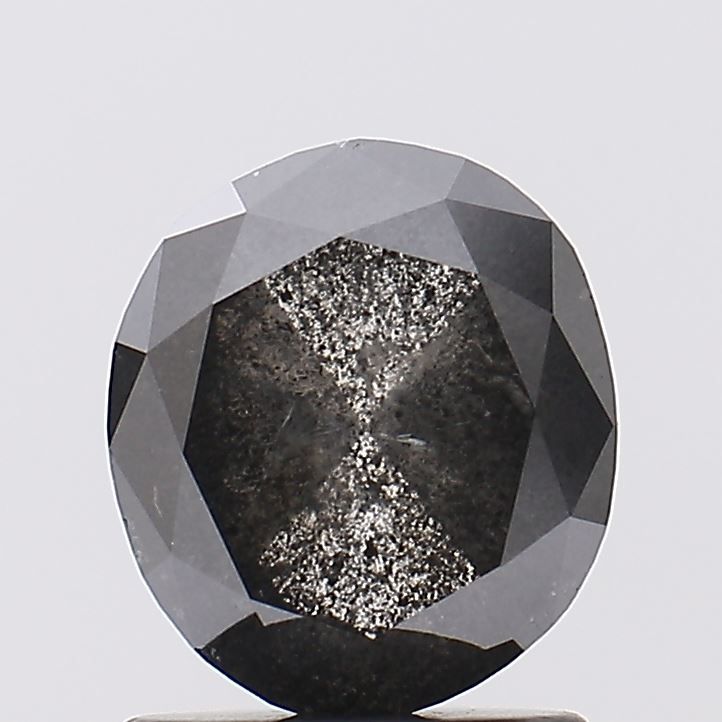 1.77 ct Oval Salt and Pepper Natural Diamond, I3