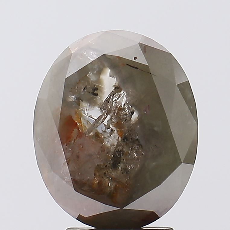 3.95 ct Oval Salt and Pepper Natural Diamond, I3