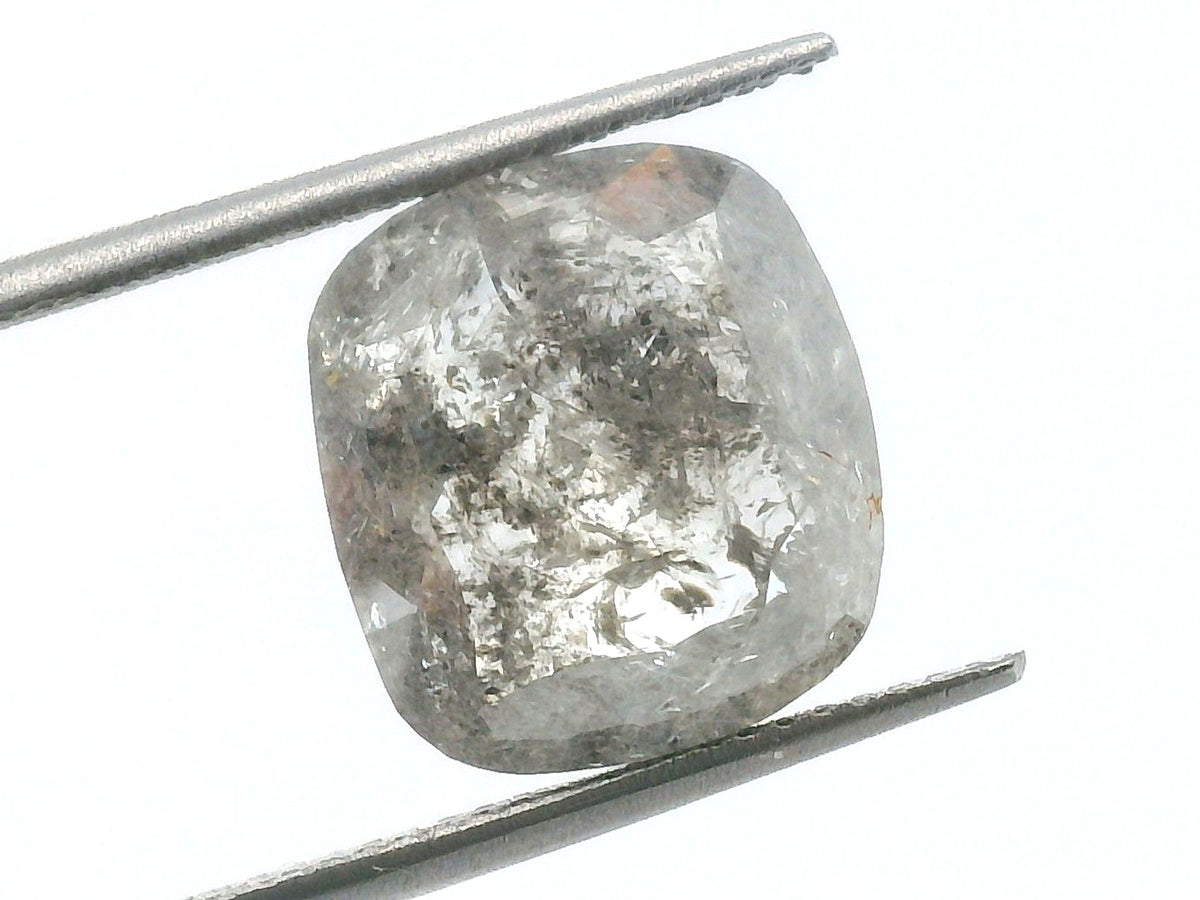5.97 ct Cushion Salt and Pepper Natural Diamond