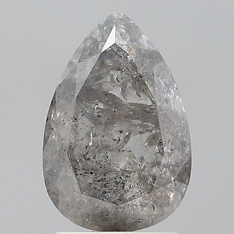 2.42 ct Pear Salt and Pepper Natural Diamond, VVS2