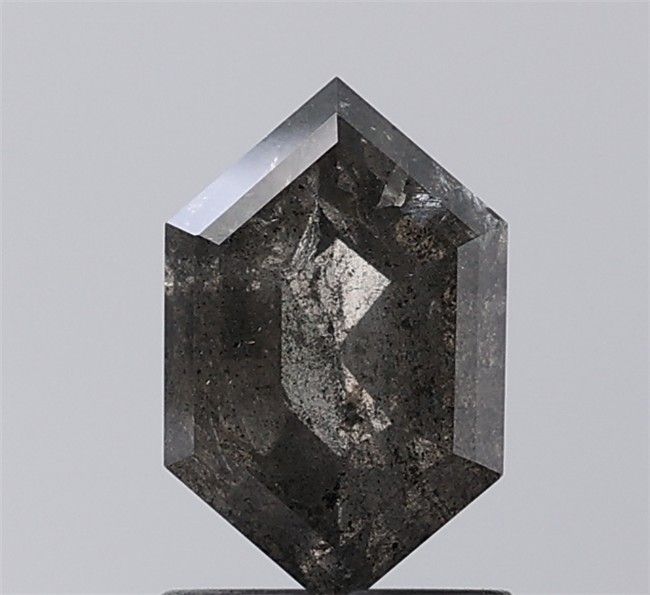 1.39 ct Hexagon Salt and Pepper Natural Diamond, I3