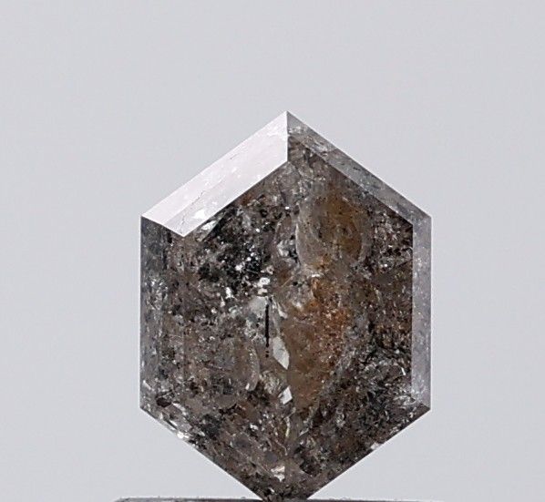 0.79 ct Hexagon Salt and Pepper Natural Diamond, I3