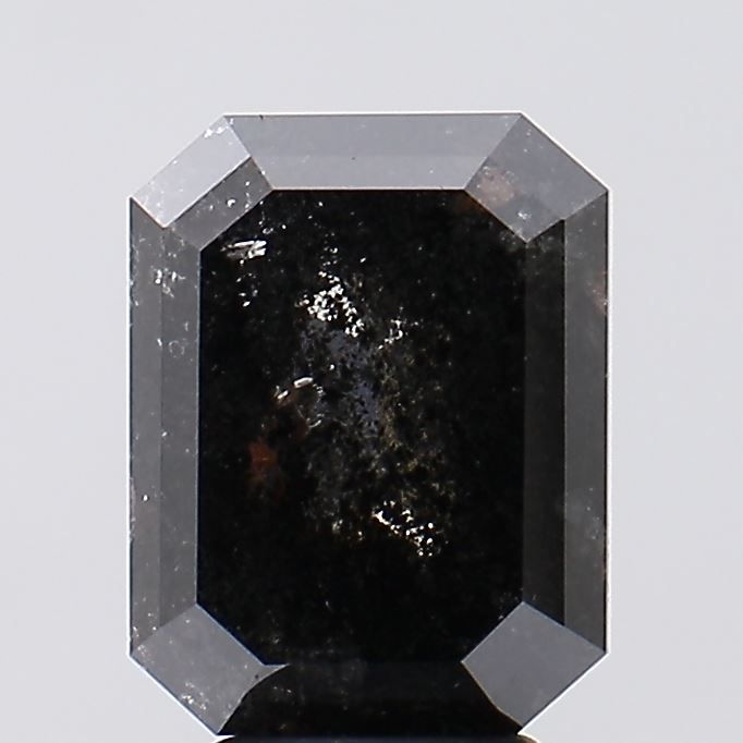 5.53 ct Emerald Salt and Pepper Natural Diamond, I3