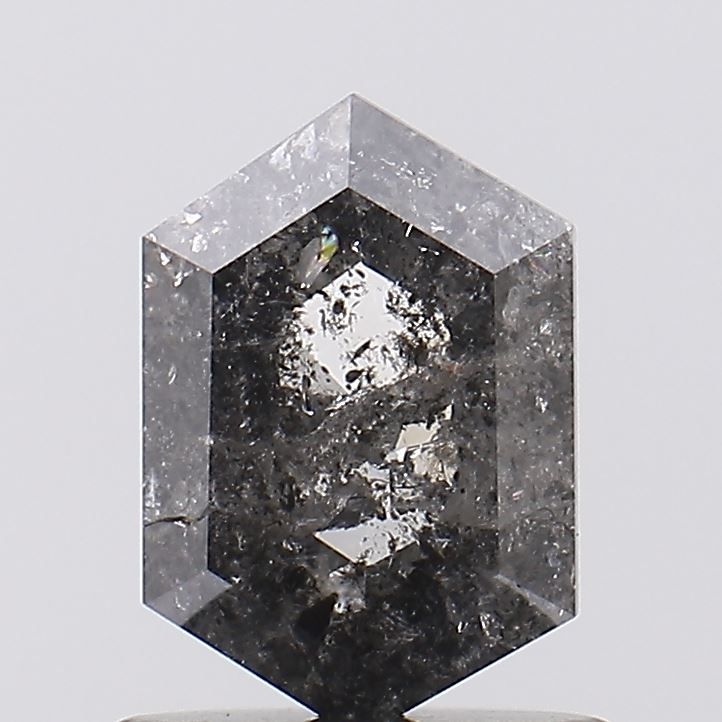 0.83 ct Hexagon Salt and Pepper Natural Diamond, I3