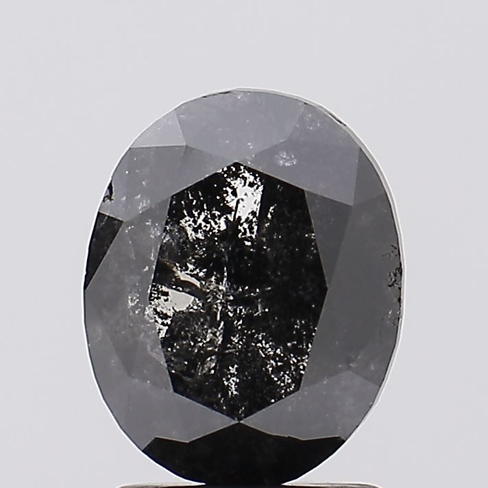 2.55 ct Oval Salt and Pepper Natural Diamond, I3