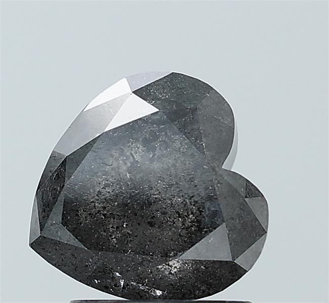 2.61 ct Heart Salt and Pepper Natural Diamond, I3