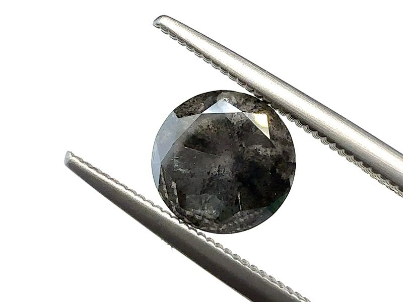 2.35 ct Round Salt and Pepper Natural Diamond