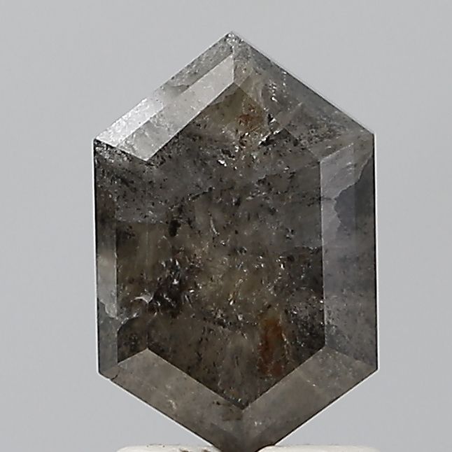 2.14 ct Hexagon Salt and Pepper Natural Diamond, VVS2