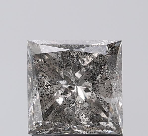 1.59 ct Princess Salt and Pepper Natural Diamond, I3