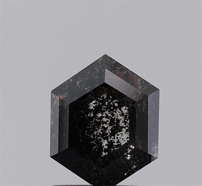 0.88 ct Hexagon Salt and Pepper Natural Diamond, I3