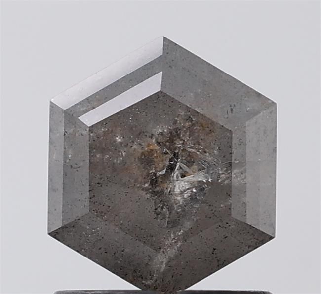 1.53 ct Hexagon Salt and Pepper Natural Diamond, I3
