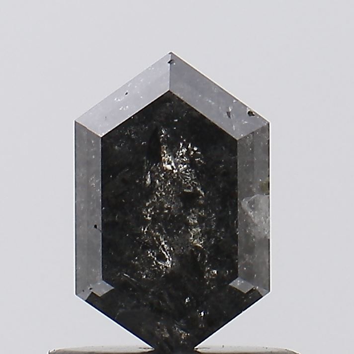 0.91 ct Hexagon Salt and Pepper Natural Diamond, I3