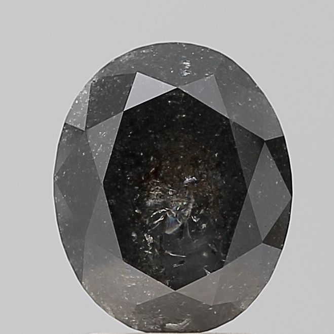 2.06 ct Oval Salt and Pepper Natural Diamond, VVS2