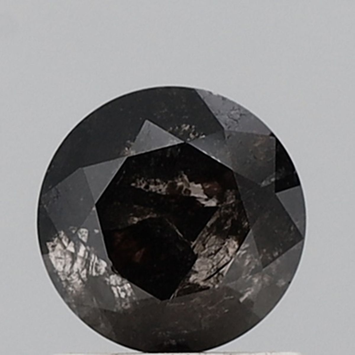 1.12 ct Round Salt and Pepper Natural Diamond, VVS2