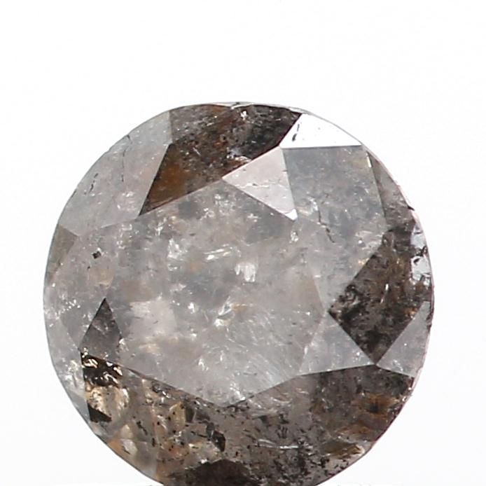 0.84 ct Round Salt and Pepper Natural Diamond, I3