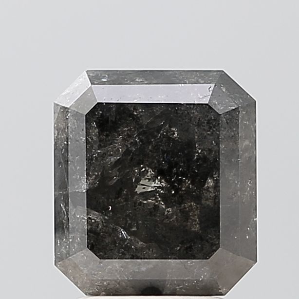 2.98 ct Emerald Salt and Pepper Natural Diamond, VVS2