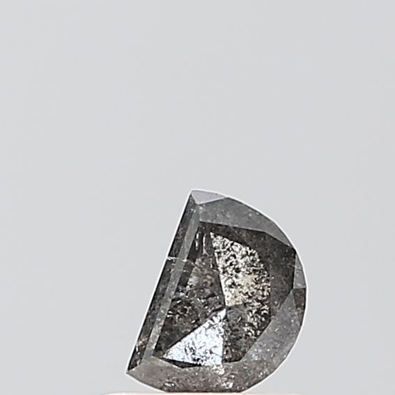 0.45 ct Half Moon Salt and Pepper Natural Diamond, VS1