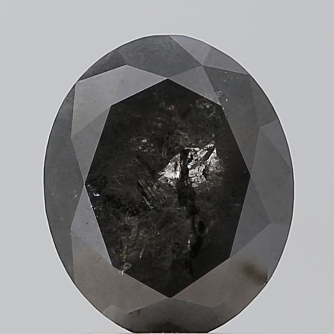 2.58 ct Oval Salt and Pepper Natural Diamond, VS1