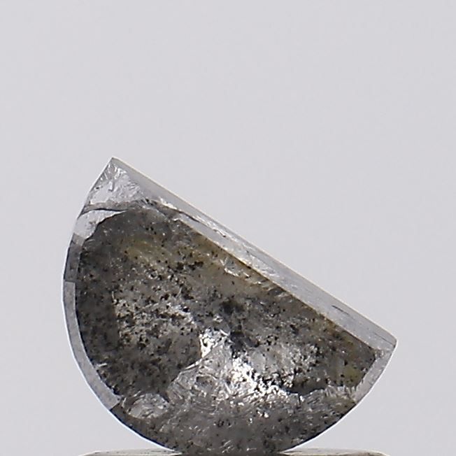 0.75 ct Half Moon Salt and Pepper Natural Diamond, I3