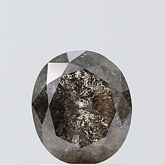 1.34 ct Oval Salt and Pepper Natural Diamond, VVS2