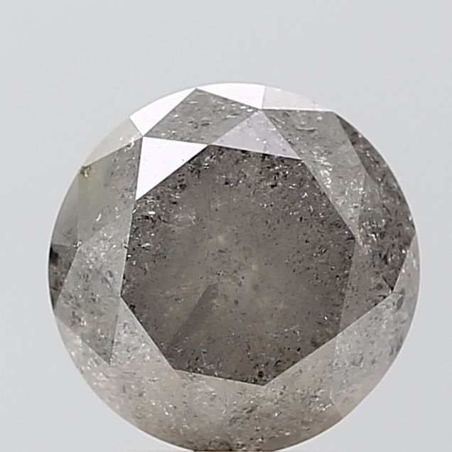 2.79 ct Round Salt and Pepper Natural Diamond, VVS2