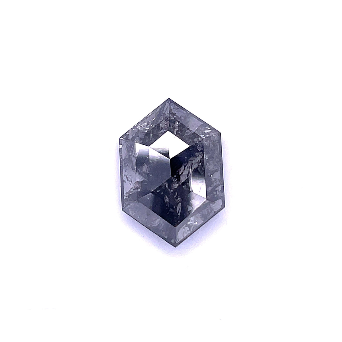 4.20 ct Hexagon Salt and Pepper Natural Diamond