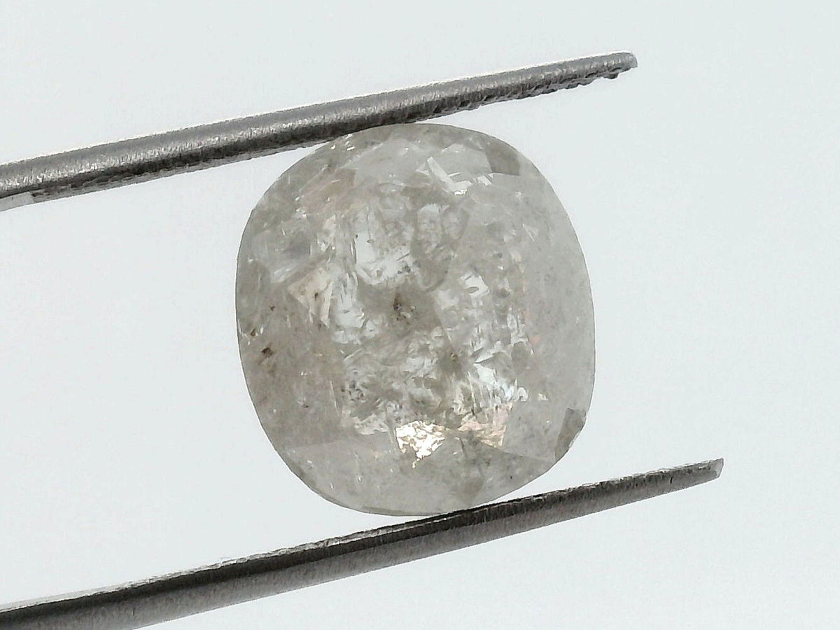 5.44 ct Cushion Salt and Pepper Natural Diamond