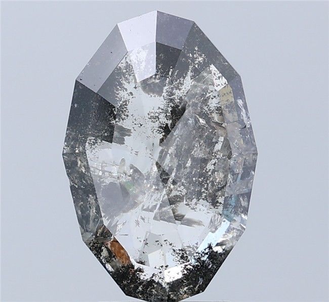 3.49 ct Oval Salt and Pepper Natural Diamond, I3