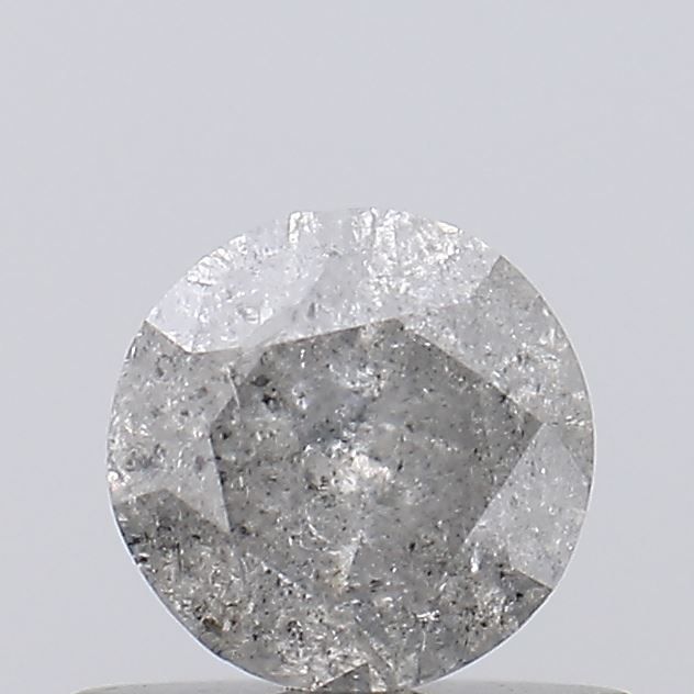 0.46 ct Round Salt and Pepper Natural Diamond, I3