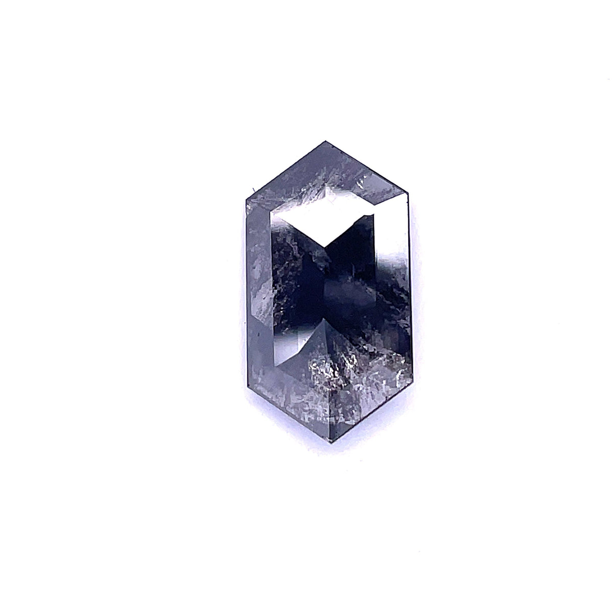 4.26 ct Hexagon Salt and Pepper Natural Diamond