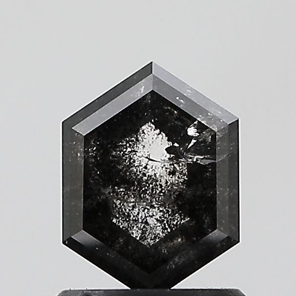 0.90 ct Hexagon Salt and Pepper Natural Diamond, VVS2